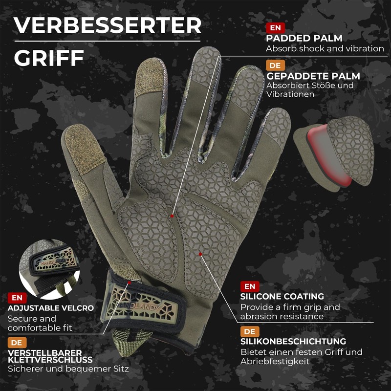 HANDLANDY Utility Work Gloves with Grip for Men, Flexible Impact