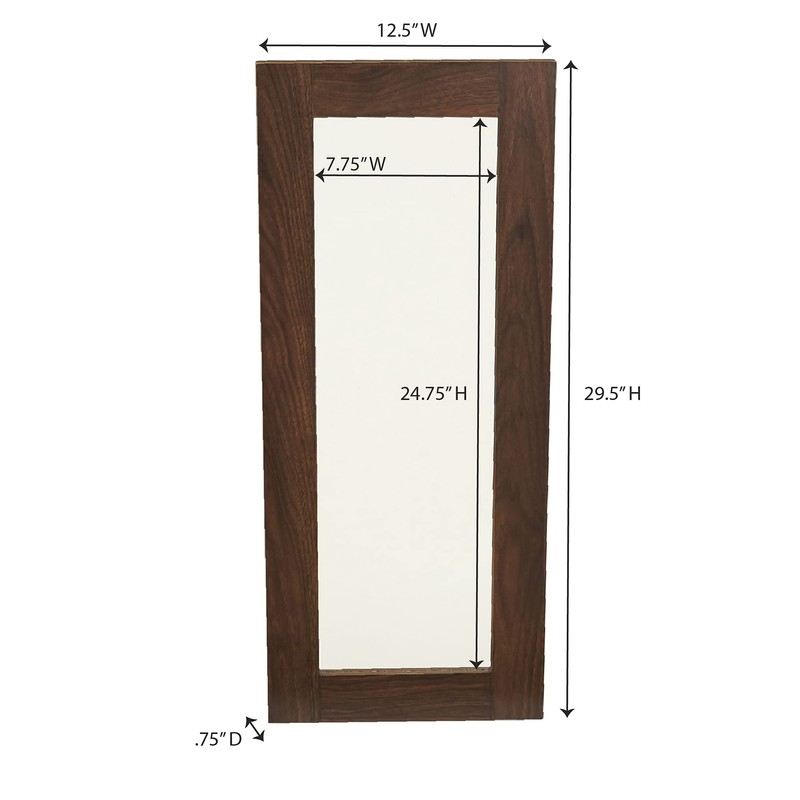 Household Essentials Walnut Rectangle Mirror Wall Décor