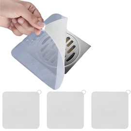 SNORF Tapón de Silicona para Desagüe de Suelo, 3 Pcs Tapa Coladera Cuadrada Alfombrilla Antiolores, Cubierta Desodorizante de Alcantarillado Drenaje de Piso Regadera Anti olor Regadera Olor Cucarachas