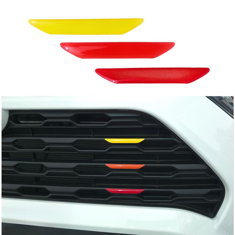 3Pcs Stripe Grille Emblem Badge Sticker Adhesive Emblem Exterior Body
