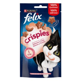 FELIX Crispies Snack per Gatti Adulti con Salmone e Trota 8 Confezioni da 45g
