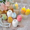 2 Pcs Tulip Candle Molds, 3D Flower Silicone Candle Molds,