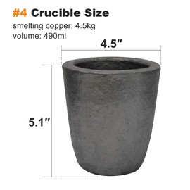 Nelyrho #4-4.5kg Premium Graphite Crucible, Silicon Carbide Clay Crucible Cup for Melting Casting Refining Aluminum, Gold, Silver, Copper, Brass, Withstand High Temperature 1800℃/3272℉