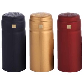 BGMAXimum PVC heat shrink capsules 120 count 3 colors wine shrink wrap wine bottle corks capsules for professional, wine cellars and home use - black, red, gold