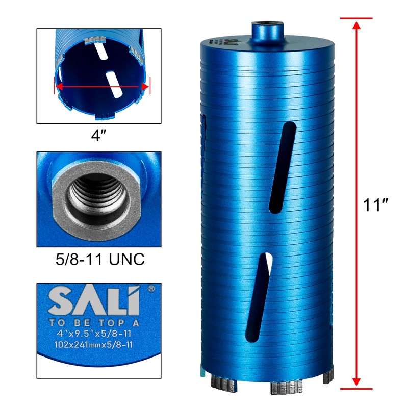SALI Diamond Core Drill Bits 4" Diameter 10"/254mm Drilling Depth