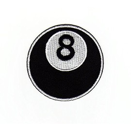 8 Ball Billiard Billiard Patch for Iron-On or Sew On Clothes Embroidered Iron-On Patch Applique Patch Size 6.8 x 6.5 cm