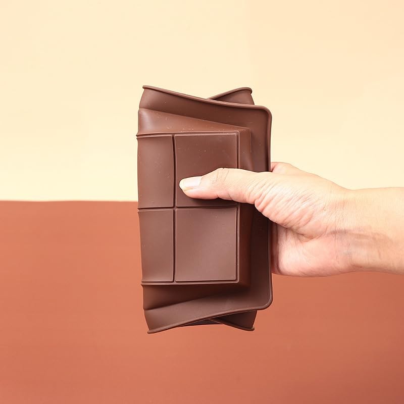 GEEKHOM Schokoladenform Silikon, Tief Schokoladentafel Form Schokoladentafel, 2 Stück Silikonform