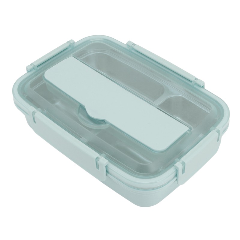 Lunch Box 3 Compartments 304 Stainless Steel Plastic Matching Spoon