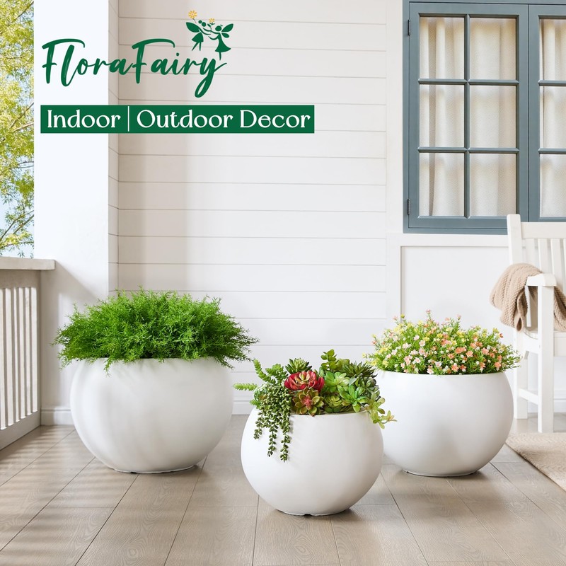 FloraFairy Fiberstone Sphere Planter, 19.3" Dia x 13" H Large