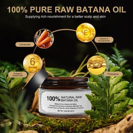 Batana Oil for Hair Growth - Dr Sebi 100% Raw & Organic Batana Oil - Cold-Pressed & Pure Unrefined Batana Hair Mask for Women & Men - Enhances Hair Thickness, Prevents Loss, Eliminates Split Ends
