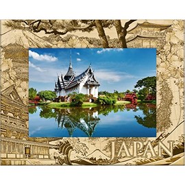 Saddle Mountain Souvenir Japan Laser Engraved Wood Picture Frame Landscape (5 x 7)