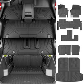 xipoqix Floor Mat Compatible with 24-25 Kia EV9 Cargo Mat Trunk Mat Backrest Mat Cargo Liner Replacement for 2024-2025 Kia EV9 Accessories (Cargo Mat+2nd Row Backrest Mat+Floor Mat)