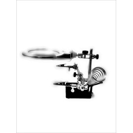LEOFLA Magnification Lens with LED Table Light and Arms Pliers Support Third Hand