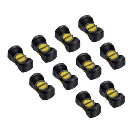 PATIKIL 24.5 x 12 x 9 mm Mixing Console Slider Fader Rotary Knob Cap Sensory Slider Slot Shaft ABS Black Yellow for Rotary Switch Pack of 10