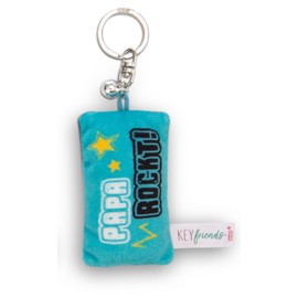 NICI Keyring Mini Plush Cushion Papa Rockt! 8 cm with Bell