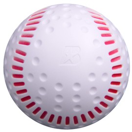 Baden White Dimpled Baseballs with Red Seams | High-Durability for Pitching Machines, Consistent Training, 12-Pack