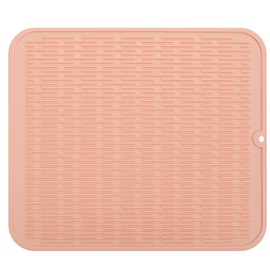 MicoYang Silicone Dish Drying Mat for Multiple Usage,Easy clean,Eco-friendly,Heat-resistant Silicone Mat for Kitchen Counter or Sink,Refrigerator or Drawer Liner Pink XL 18 inches x 16 inches