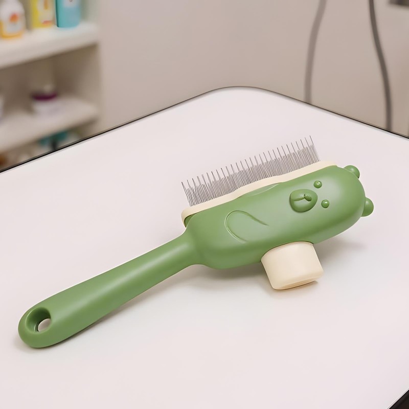 Slicker Brush | Bear Button Cat Detangling Comb,Pet Grooming Brush