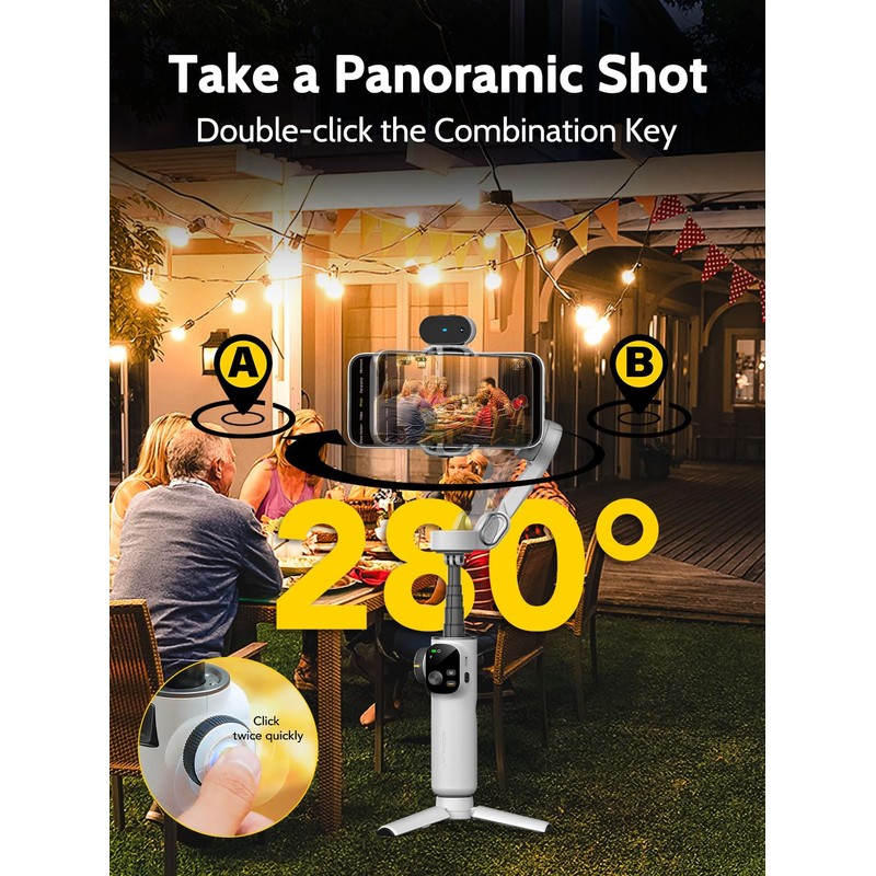 AOCHUAN Gimbal Stabilizer for Video Recording, Smartphone 3-Axis Smartphone Gimbal