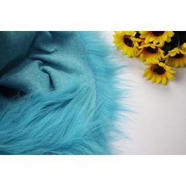 NAKAN Cute Blue Thick 150 x 50 cm Faux Fur Fox Long Pile Fabric 70 mm Luxury Soft Plush Faux Fur Shaggy for Craft Costume Camera Floor Decoration Photo Prop Background Fursuit