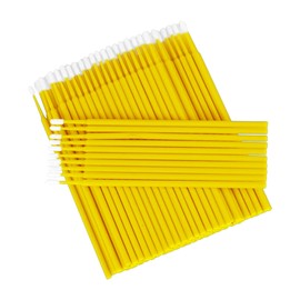 200 Pcs Micro Applicators Brushes, Micro Buds for Eyelashes, Eye Make-up Applicators, Eyelash Extension Brush for Eyelash Extensions (Yellow 200Pcs)