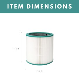 Nispira Dual-layer Filter Replacement for Dyson TP01 TP02 BP01 Tower US Sm/Nk and TP02 US Nk/Nk EVO part 968126-03 3-in-1 HEPA Activated Carbon, Size 7.4" x 7.4". 3 Pack