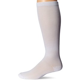 Medex Lab Calves High/Anti-Swelling/Varicose Veins Graduated Compression Socks for Men and Women, Great for Nurses/Work/Sports, White, Large/X-Large