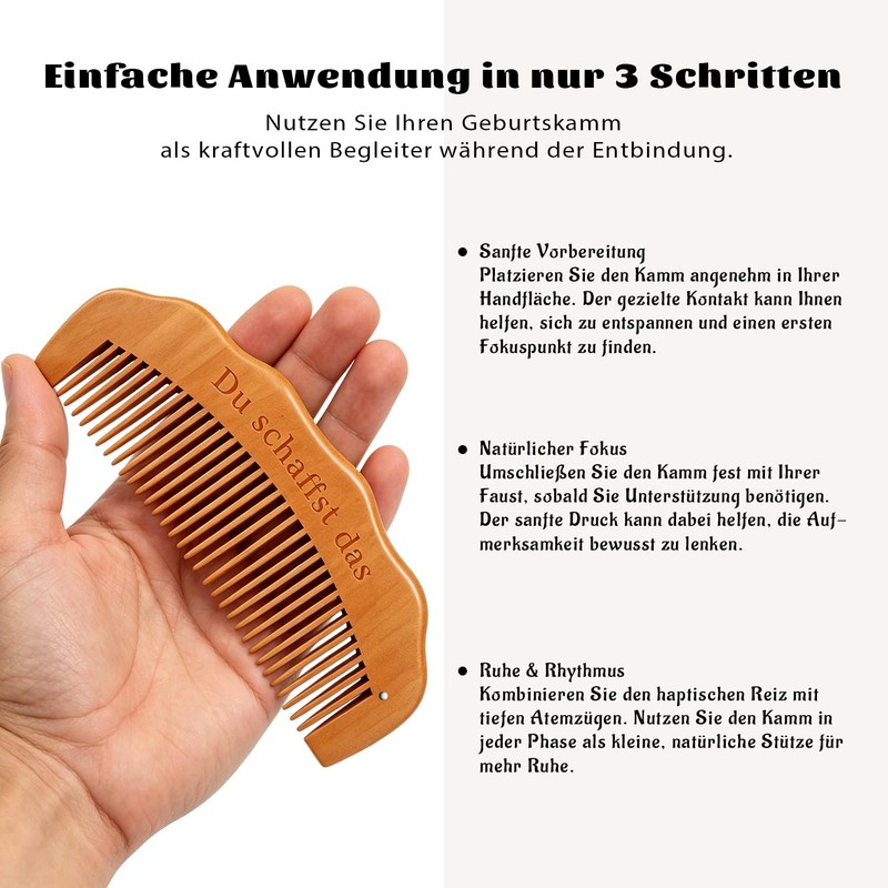 ELNIVOX Pregnant Birth Kit - Birth Comb with Affirmation Card