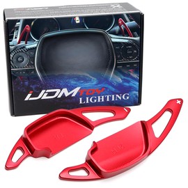 iJDMTOY JDM Style Sports Red Aluminum Larger Paddle Shifter Extension Compatible with Toyota 2009-2017 Camry (XV50), 2014-2018 Corolla (E170)