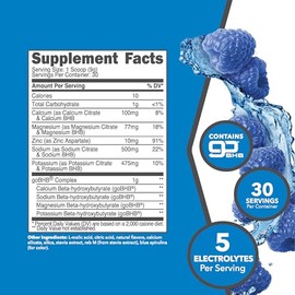 Ketologic- Polvo de Electrolito Keto (Frambuesa Azul) 30 Porciones Mezcla de Bebida Hidratante Sin Azúcar con GoBHB Com