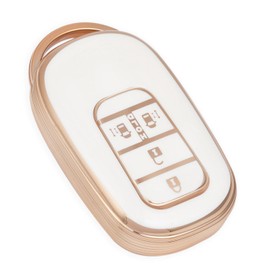 [YANMW] N-BOX Custom JF5 JF6 Key Case Compatible Honda New Step Wagon Key Cover NBOX JF5 JF6 Civic ZR-V Vezel Key Chain Double Sided Sliding Door, golden white