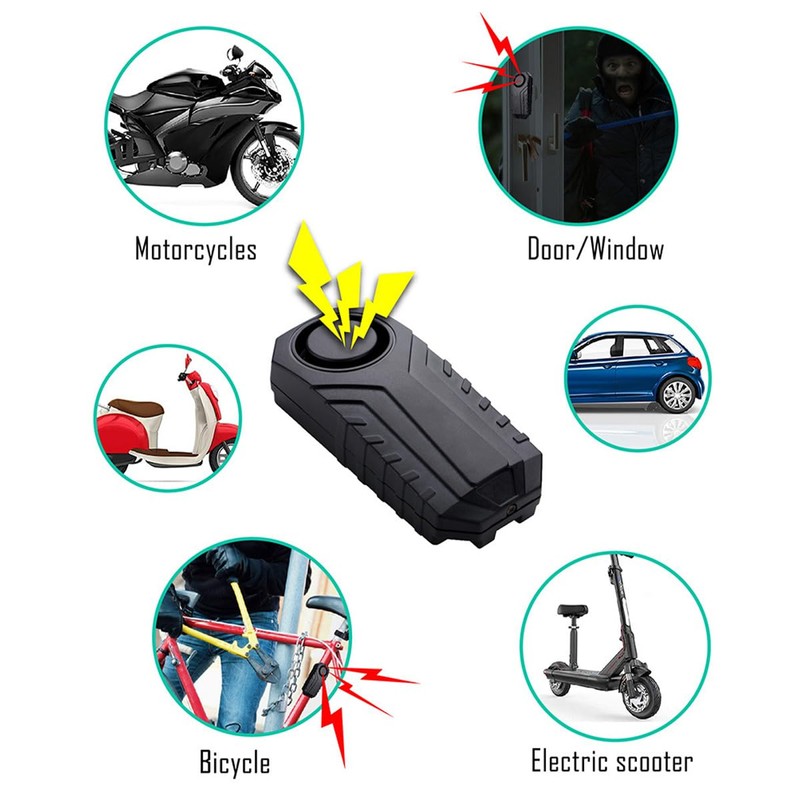 Sarini Bike Alarm System, 113dB Super Loud 7 Level Sensitivity