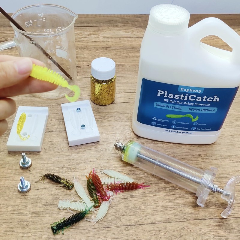 Eupheng PlastiCatch Series Plastisol Fishing Lure Making Plastic Rubber, Crystal