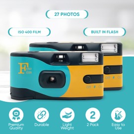 Fotofilm Pro Disposable Camera Single Use Film Ultramax 400 27 Exposure Flash Multipack - 2 pack