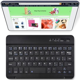 DETUOSI Universal 7-8 inch Wireless Keyboard, Multi-Device Travel Portable Ultrathin (6mm) Lightweight Wireless Keyboard for iOS/Android/Windows Tablet, Computer and Phone #Black