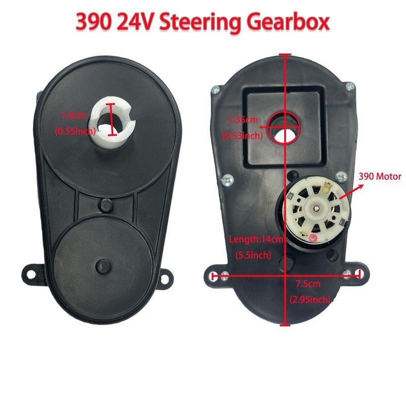 RS390 24V Steering Wheels Gearbox with Motor for Ride On