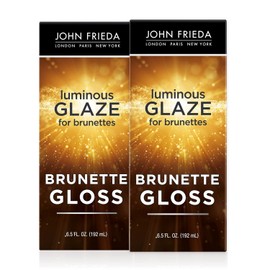 John Frieda Brilliant Brunette Luminous Hair Glaze, Color Enhancing Glaze, Designed to Fill Damaged Areas for Smooth, Glossy Brown Color, 6.5 Ounce (Pack of 2)