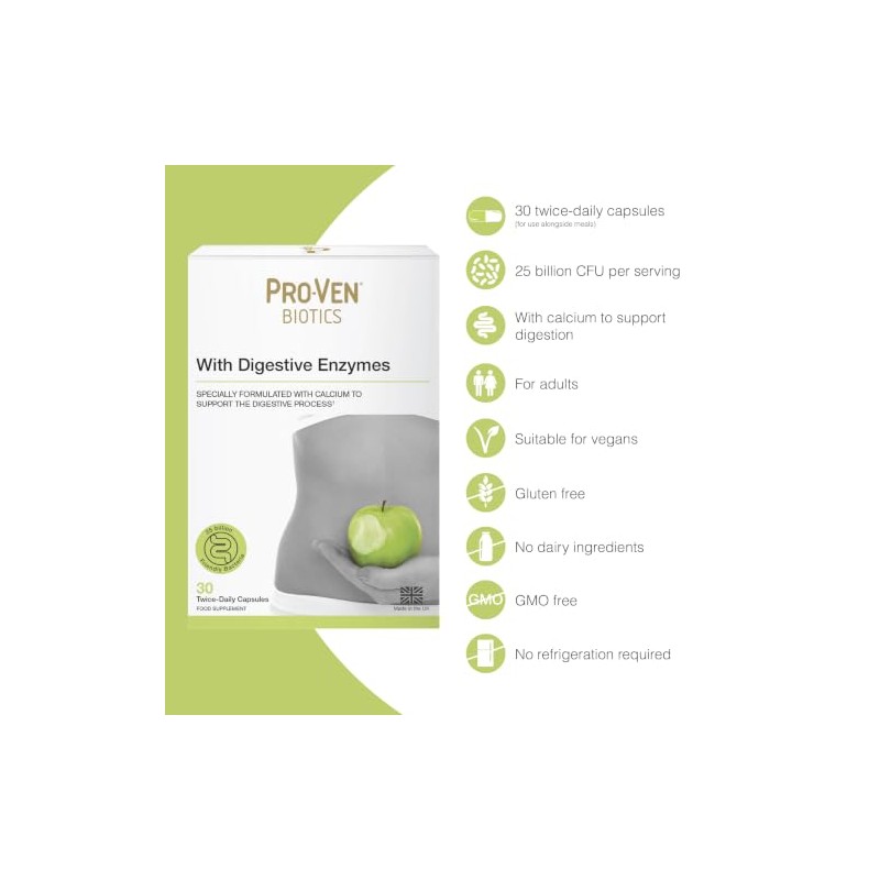 Pro-Ven Biotics with Digestive Enzymes | Daily Gut Support 25