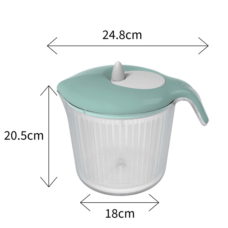 Biesse Casa Salad Spinner, Polypropylene, Aquamarine, 18 x 24.8 x