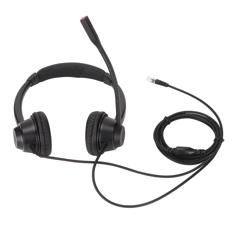 RJ9 Telephone Headset with Microphone Noise Cancelling Dual Ear Office