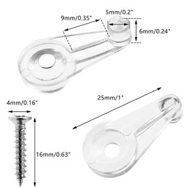 Cionyce 100 Pcs Glass Retainer Clips Kit with Screw, 4mm Glass Door Retainer Clips, Glass Cabinet Clips for Fixing Glass Cabinet Doors & Windows, Clear