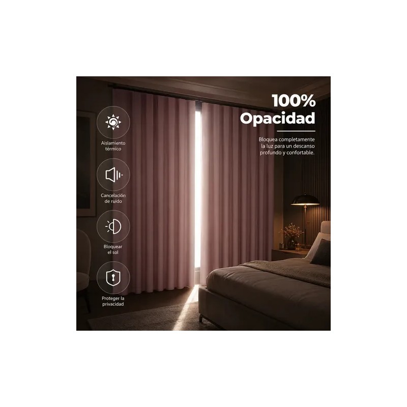 2 Panele Cortinas Blackout Para Ventana 265x160cm Habitacion