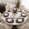 Scalloped Oval Reversible Leather Placemats 6Pcs, Waterproof Washable Non-Slip Heat