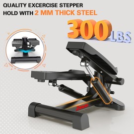 Mini Stepper Exercise Machine Under Desk, Stair Stepper for Home 300LB Weight Limit,Exercise Step,Mini at Home Stair Stepper No Nise,2 MM Thickness Steel Step Machine Hydraulic New with LCD Monitor