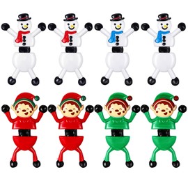 Zomiboo 8 Pcs Christmas Snowman Wall Crawlers Elf Climbers with Sticky Feet Christmas Novelty Toys, Ideal for Party Favours, Loot or Prize Bag, and Stocking Fillers