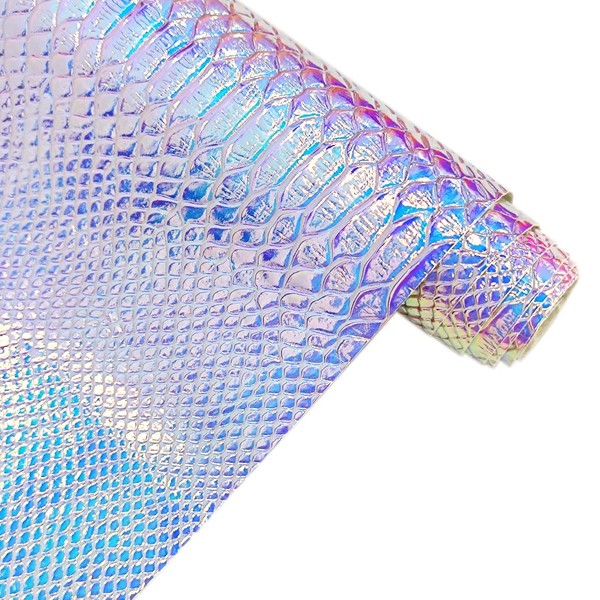 30x135cm Holographic Crocodile Leather Metallic Iridescent Alligator Faux Leather Embossed