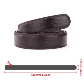 EKdirect Pack of 2 Men's Replacement Belt Without Buckle Leather Automatic Belt, Brown brown