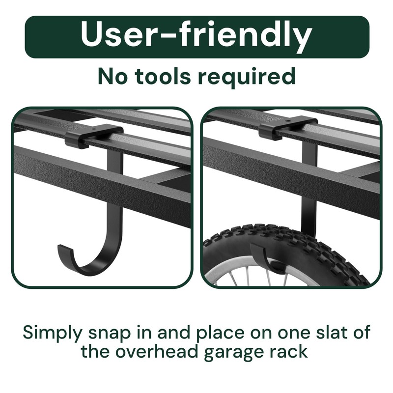 SunsGrove SunsGrove Heavy-Duty 4-Pack Overhead Garage Ceiling Storage Hooks, Add-On