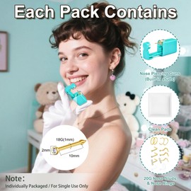 AVYRING 2 Piece Nose Piercing with 20G Nose Stud and Nose Ring - Professional Piercing Set in Silver and Gold, Complete Set with Everything for Gentle and Safe Piercing, Stainless Steel