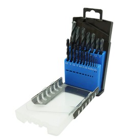 NORTOOLS 19 Pieces HSS Drill Bits with Round Shank and Plastic Tool Display Storage Box 1.0-10.0 x 0.5 mm
